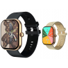 MONTRE CONNECTÉE CADRAN GOLD 2 BRACELETS SILICONE NOIR ET BEIGE INWATCH II ICONIC